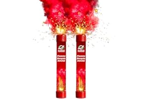 PLANETE FUMIGENE Fumigeni Fiamma di Bengala, Rosso vivo, torcia durata 40 secondi, accensione a stoppino, colore fumigene da tenere in mano, ideale per eventi, tifosi sport categoria F1
