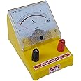 Om Meters EDM-80 Desk Stand Analog 0-5V DC Voltmeter (Yellow)