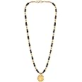 MEENAZ 2 Vati Wati Mangalsutra For Women Girls Temple South Indian Traditional 1 Gram Gold Stylish Maharashtrian Long Double Chain Double Mangal sutra Pendant Tanmaniya Black Nallapusalu Chains -696
