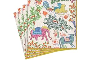 Caspari - Tovagliolo di Carta ad aperitivo, Motivo Les Jardins De Mysore, Multicolore