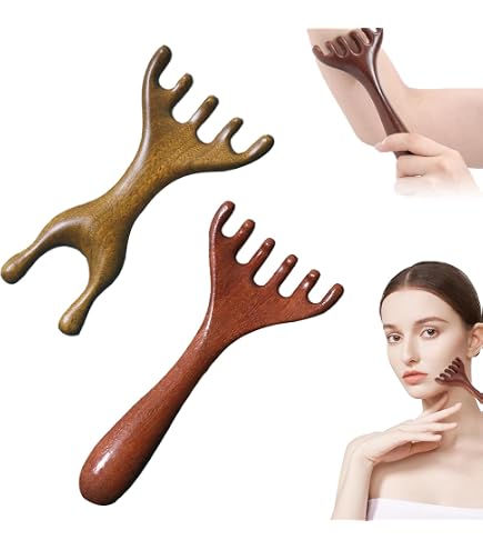 Aibote - Pettine in corno di bue naturale 100% fatto a mano, con incisione bifacciale per capelli districanti, antistatico, per massaggio, per uomini