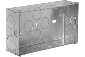 CYBER ONLINE SALES LTD Metal Double Pattress Box 35MM, Back Box Double Mounting for Electrical Sockets