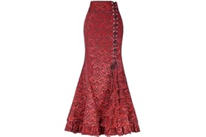 TangDao Falda Lady Steampunk de Loto-Hoja de Pescado Vestido Retro gótico Sirena Vestido