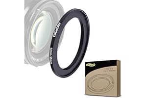 AMOPOFO Bague de Filtre métallique de 52 à 55mm-Bague de Filtre de 52 à 55mm-Bague d'adaptation de Filtre Step Up - de l'appareil Photo avec Filetage de Filtre de 52 mm sur Anneau de Filtre de 55mm
