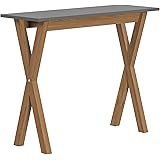 Marchio Amazon - Movian Rettangolare Tavolo consolle, Gambe in Rovere Massello Naturale E Piano Verniciato di Colore Grigio, 