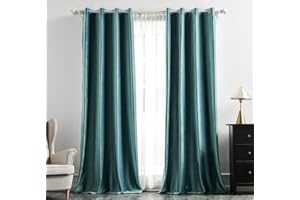 ‎MIULEE MIULEE Seegrün Samtvorhang mit Ösen, Wunderschön Weich Vorhänge Samt für Deko Schlafzimmer Wohnzimmer, 2 Stück Samt Gardinen Blickdicht Jedes 245 cm Hoch, Dicker Velvet Samt Thermovorhang Winter