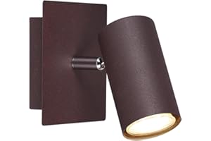 MEINEWUNSCHLEUCHTE Trio Leuchten Lampada da parete senza tempo con faretto LED orientabile, in metallo color ruggine