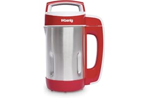 H.Koenig MXC18 Soup Maker Chauffant 1.1L 850W Inox, Blender Multifonctions professionnel, Fonction mixage, 2 Programmes de cuisson Soupe/Compote et cuisson à l'eau, smoothies, milkshake