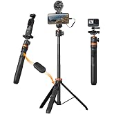 K&amp;F CONCEPT Trepied Akıllı Telefon ve Kamera, 159 cm, 2'si 1 Arada Uzatılabilir Selfie &Ccedil;ubuğu, Bluetooth Uzaktan Kumanda, iPh