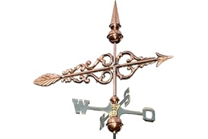 LINNEBORN METALLWAREN GMBH Mittelgroße Wetterfahne 433 – verschnörkelter Pfeil aus Kupfer