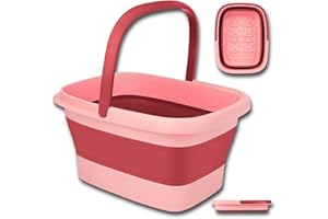 ‎SPLENDOLE Splendole Fußbad - Pediküre Pool Fussbad - Fußwanne - Massage Stimulationspunkte - Zusammenklappbar - Mit Tragegriff (Rosa)