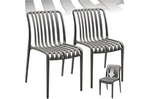‎TECTAKE tectake® Gartenstühle stapelbar, Gartenmöbel Set, Balkon Möbel, Bistro Set, Sessel, Outdoor Möbel, Balkonmöbel, Terrassenmöbel - anthrazit, 2er Set