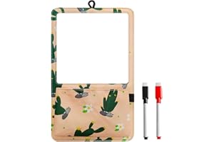 BOHEMIABY Lavagna Magnetica da Parete, Lavagnetta Cancellabile con 2 Penne, Lavagna Magnetica Frigo，Lavagna Magnetica da Parete Cucina Appendere, Calendario Magnetico Scuola Marrone Chiaro