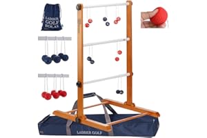 Uber Games Original 2024 Leitergolf Spiel - Profi Top Qualität Leiterspiel Wurfspiel - Jetzt Unzerbrechliche Stangen - Luxustaschen mit offizielle Soft Bolas (Blau und rot)
