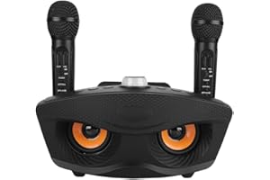 Zestaw karaoke do systemu karaoke, system karaoke ASHATA Bezprzewodowe głośniki stereo Bluetooth, system dźwięku na imprezę Domowy głośnik KTV Odtwarzacz karaoke 2 Zestaw z mikrofonem dynamicznym, obsługuje kartę TF / USB (czarny)