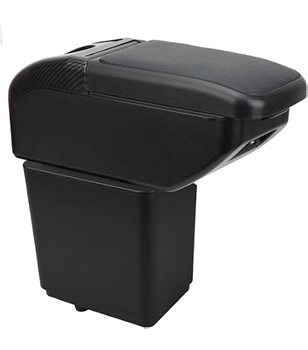 Accoudoir Voiture Pour Citroën Berlingo 2010-2020 - Double Rangement, Porte-gobelets, Noir Ligne Rouge