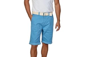 riverso, RIVHenry, pantaloncini stile chino da uomo in 98% cotone, colore: nero, azzurro, blu scuro, blu navy, rosso, verde, arancione, beige, grigio, taglie 44-58