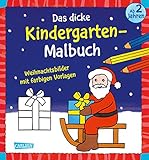 Das dicke Kindergarten-Malbuch: Weihnachtsbilder mit farbigen Vorlagen: Malen ab 2 Jahren für Weihnachten, Winter und Advent by