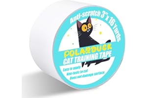 Polarduck Anti Scratch Cat Tape Furniture Protector: 3 Inches x 16 Yards Double Sided Cat Scratch Deterrent Tape-Pet Accessories | Stop Cats Scratching Furniture, Sofa Protector