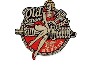Finally Home Old School Repair Biker Patch da applicare con il ferro da stiro per trecce in pelle | Toppe da moto da donna, toppe termoadesive per moto da uomo