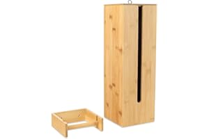 Schramm® Bambus Set Toilettenpapierhalter stehend 13,5 x 13,5 x 42 cm inkl. Wandhalterung Klopapierhalter Toilettenpapieraufbewahrung Ersatzrollenhalter Rollenhalter