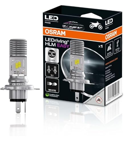 Ampoules LED H4 Moto - 12W COB Double Faisceau - 900 Lumens - Blanc 6500K