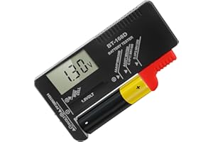 JUGCUT Universal LED Digital Battery Tester for All Batteries UK Multi Size Battery Checker Small Testers No Battery to Operate for AA AAA C D 9V 1.5V Button Cell Batteries (BT-168D)