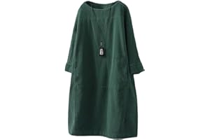 FTCayanz Abito Donna Manica Lunga Oversized Velluto a Coste Vestito Elegante Midi Abiti