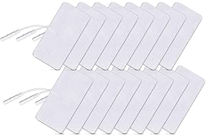 16 electrodos iStim | Almohadillas y Parches 5x10 cm para TENS EMS reutilizables | Conector 2 mm No Requiere Gel | Alivio del Dolor y Rehabilitación Muscular | Compatibles Universales