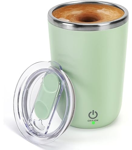 KARZO - 400ML Zelfroerende Koffiemok, Roestvrijstalen USB Oplaadmengbeker Voor Koffie Melk Warme Chocolademelk Automatische Roermengbeker Zwart