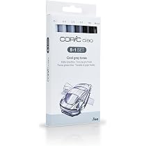 Copic Ciao Marker Set – 3 Farben (Serene Palette), Duale Spitze (Medium Broad & Brush), Nachfüllbar