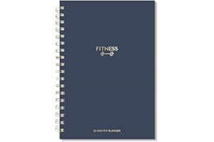 SWEETZER & ORANGE S&O Fitness Planner Notebook– 6"x 8.5" Workout Log Book & Fitness Journal–129 Pages with Measurement Tracker, Weight Tracker, Workout Planner, Food Log, 30 Day Challenge & Notes – Gold Spiral