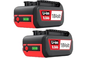 AICIPOW 8.0Ah/8000mAh Ersatzakku für Bosch 18V Akku BAT609 BAT622 BAT609G BAT618G BAT619 BAT619G BAT610G BAT618 Werkzeugakku Kompatibel mit Bosch Akku 18Volt Elektrowerkzeuge (8.0-2PACKS)