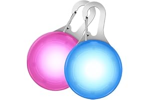 SerDa-Run LED Dog Collar Lights - 2 Pack, 3 Light Modes for Night Walking & Camping