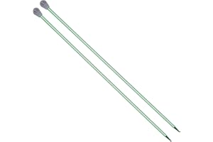 Coopay Aluminium Knitting Needles 5.0mm UK Size, Straight, 35cm Long, Lightweight, Non-Porous, Water-Resistant, Ideal for Beginners and Professionals, Available in Green