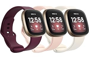 Garmcool Correa Compatible para Fitbit Versa 4/3, Sense 2 / Sense Correas,Silicona Deportivas Suaves Ajustable para Mujer Hombre, S/L