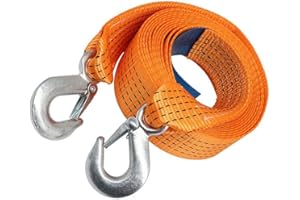 ZZDZW Cable De Seguridad Remolque 5-25 Toneladas, Eslingas,4M/5M/6M7M/8M/9M/10M Correa,Cuerda Para Remolque Coche,2 Grilletes Reforzados Para Recuperación Vehículo Por Auto,SUV,Todoterreno ( Size : 6m(5T) )
