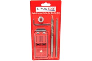 TITMAN EDGE Twin Pocket Hole Jig Kit with Driver and Drill Bit E.P.H. ETPHJBPHEX