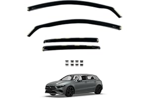 VAN DEMON Team HEKO Wind Deflectors Mercedes A Class 2018+ Hatchback Compatible Front Rear Set of Window Deflectors Accessories UV Scratch Resistant Acrylic In-Channel Fitting Air Ventilation Rain Protection