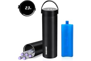 ‎YOUSHARES YOUSHARES Insulin Kühltasche mit Temperaturanzeige - 48H Kühlung Smart Tragbare Insulin Pen Tasche mit ℃/℉ Digitaler, Kühlbox Medikamente Reise Etui mit TSA Kühlakkus für 1-5 Stifte