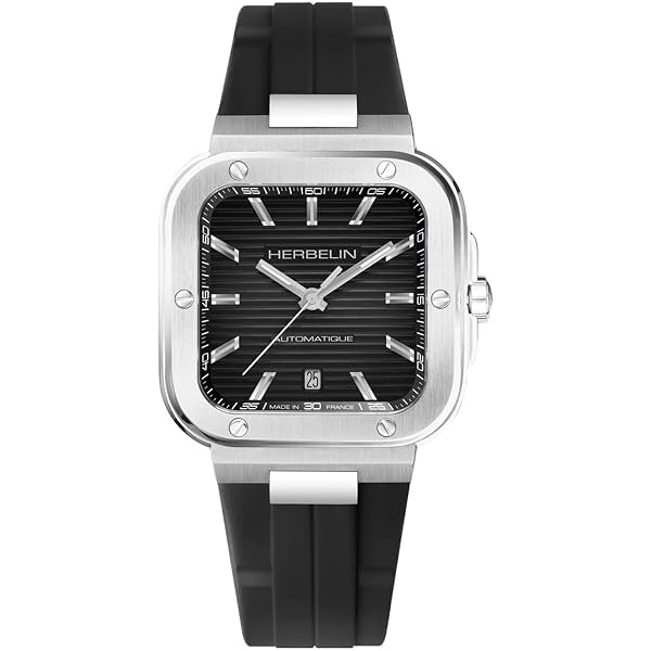 Reloj De Pulsera Para Hombre Michel Herbelin Trofeo - Caja De Acero Plateado, Esfera Negra, Cristal De Zafiro