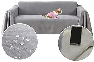 PEXXSUII Sofaüberwürfe Loveseat Abdeckung, Wasserabweisend, rutschfest, Langlebig, Vollständig, Sofakissen, Stoff, Möbel, Couchschutz für Haustiere Haare Kinder Floppers Hund Katze Kratzer 300 x180cm