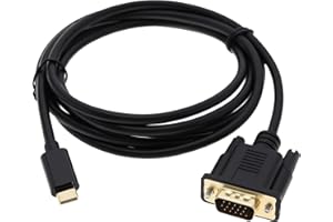 Be In Your Mind Cable USB C A VGA de Extensión Tipo C para 1080P - Computadora de Escritorio, Portátil, Monitor, Televisión, Equipo de Alta Definición - 6 Pies