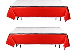 SAVITA 2pcs Cartoon Animation Party Tablecloths, 70.8x42.5 Inch Red and White Plastic Table Cover Party Table Decorations Supplies for Boys Girls Birthday Events