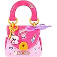 Funlockets Girls Handbag, as with a diary it's lockable but also comes with hidden surprises including stickers and charms to decorate the girls purse. Fashion design for kids. Pink.