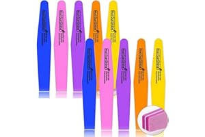 通用 10 limas de uñas de colores mixtos Sunshine con esponja de diamante lavable 100/180 pulidor de uñas para esmalte de uñas, multicolor