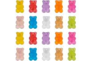 XIHIRCD 20pz Ciondoli per Lacci delle Scarpe a Forma di Orsetto Gommoso Luminoso, Ciondoli per Scarpe a Forma di Orso Carino Ciondoli per Scarpe con Spille Colorate per Zoccoli per la Decorazione delle Scarpe