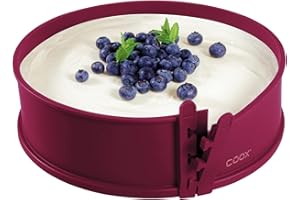 ‎COOX coox Springform mit Porzellanboden ⌀ 26 cm in Dunkelrot, backen und direkt auf der Porzellanplatte servieren und schneiden, kein Umsetzen nötig