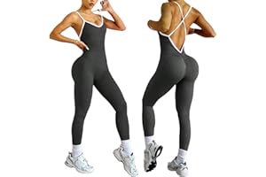XDSP Mono de una pieza para mujer Deportivo Mujer sin Costuras Jumpsuit Sexy Mono Ajustado sin espalda Elástico elegante Body Overol Monos de Una Sola Pieza Ropa Deportiva Gimnasio Fitness Yoga