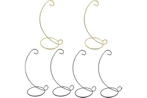 CONSTEFIRE Ornament Display Stand,6 PCS Air Plants Holder, Planter Terrariums Hanger, Black Iron Wire Hanging Hook for Glass Crystal Witch Ball,Easter Christmas Decoration,Wedding Party Office Home Decor